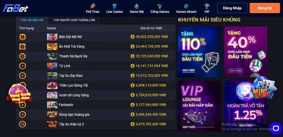 Nâng cấp VIP tận hưởng đặc quyền Baosting79