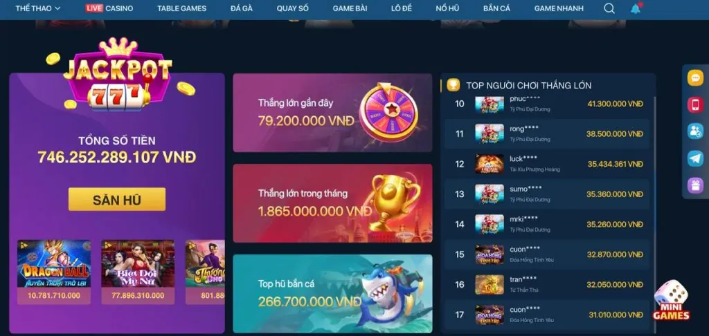 Tổng quan các trò chơi slot tại baosting79